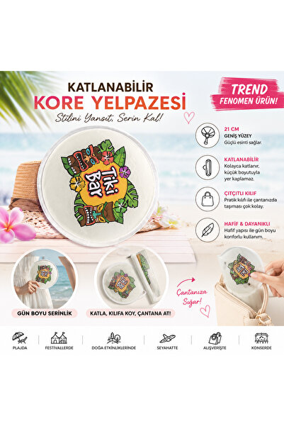 Hard Guard Katlanabilir Kore Yelpazesi Çıtçıtlı Kılıflı Taşınabilir El Yelpaz...