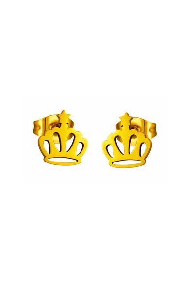IMMACULATI Cercei tip știft Crown, din oțel inoxidabil, placați cu aur de 18k...