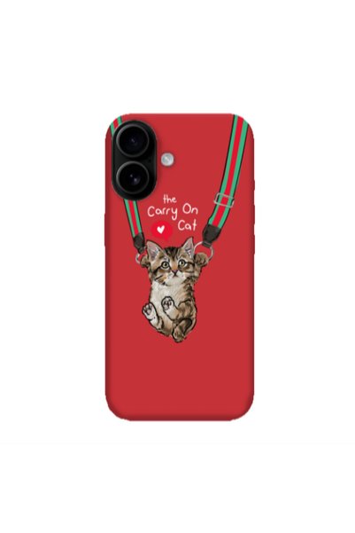 Other Apple Iphone 16 plus Swinging cat Red Colored Silicone TPU Θήκη