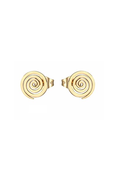IMMACULATI Cercei tip știft Spiral din oțel inoxidabil, placați cu aur de 18k...