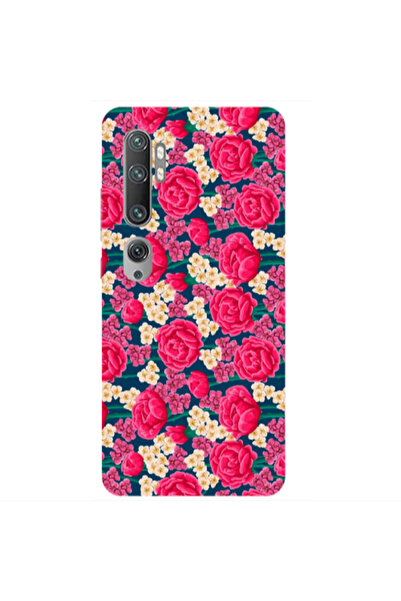 Other Xiaomi Mi Note 10 Pro Red and pink Flowers Transparent Silicone TPU Θήκη