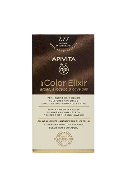 Apivita My Color Elixir Μόνιμη Βαφή Μαλλιών N7,77 Έντονο Μπεζ Ξανθό