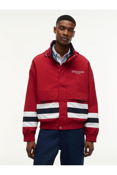 Tommy Hilfiger KIRMIZI LACİVERT ERKEK ÇİFT TARAFLI CEKET