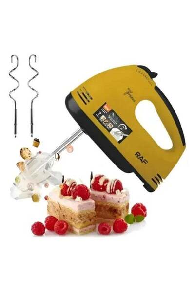 raf R.6633Y Electric Hand Mixer - 5-Speed Kitchen Hand Mixer with Stainless S...