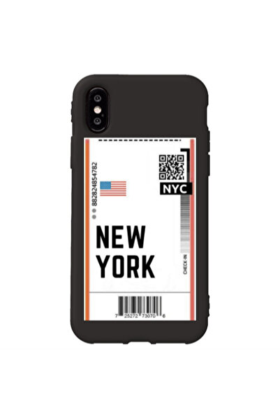 Other Apple iPhone Xs New York NYC Black Colored Silicone TPU Θήκη