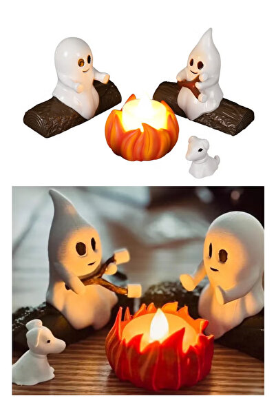 GGEROU Halloween Ghost Campfire Gathering Night Light Ornament, Funny Hallowe...