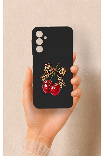 Vip Case Samsung A24 Uyumlu Kiraz Fiyonk Desenli Silikon Kılıf