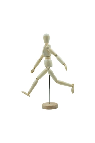 MC Micostore Manechin articulat reglabil forma barbat, CNX, 30cm, lemn natur