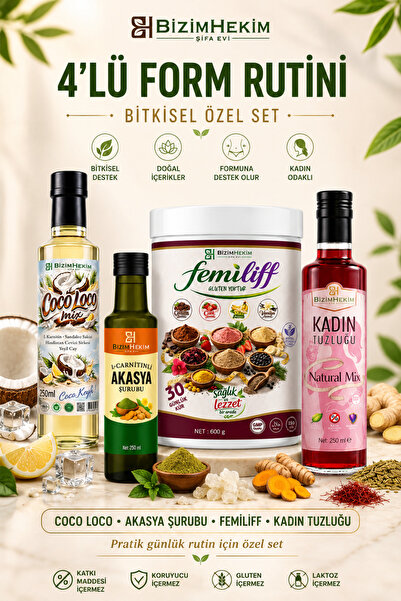 BİZİMHEKİM ŞİFA EVİ Form Rutini Seti Coco Loco Mix Akasya Şurubu Femiliff Kad...