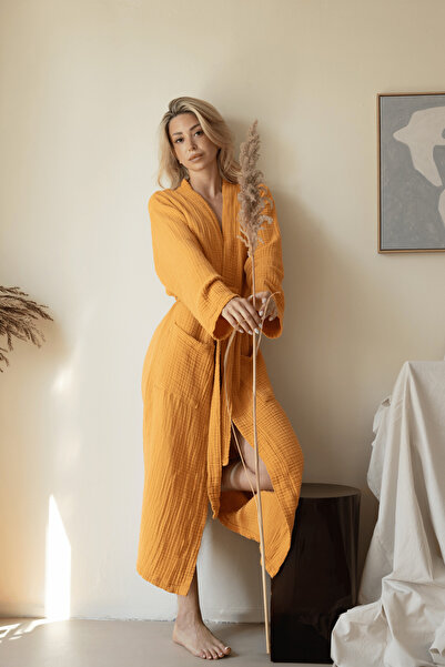 COMO HOME 4 Layer Muslin Kimono 100% Cotton Summer Bikini Swimsuit Top Dressing Gown