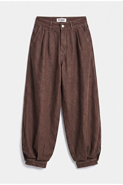 it's basic Women's Brown 1W6-16 Jogger Ballon Fit Loose Fit Denim Jeans
