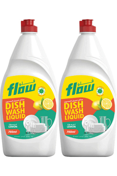 Flow Dish Wash Liquid Lemon 2x750ml