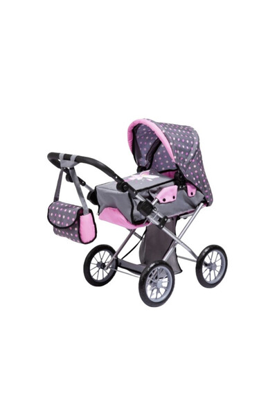 Bayer Carucior 2in1 pentru papusi City Star Zane roz/gri cu maner reglabil pa...