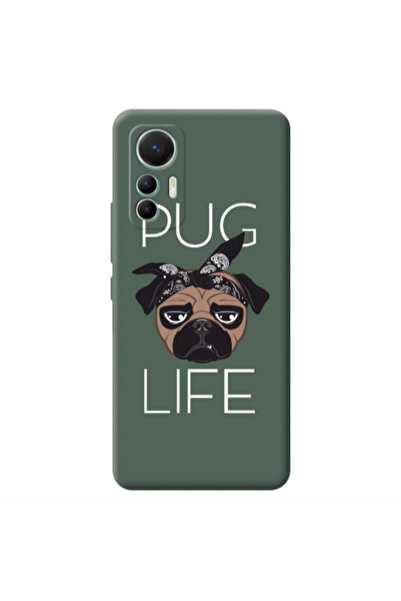 Other Xiaomi Mi 12 Lite Pug Life Dark Green Colored Silicone TPU Θήκη