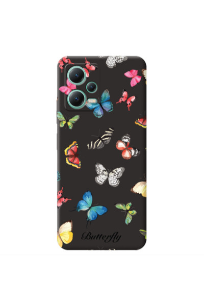 Other Xiaomi Redmi Note 12 Pro 5G Mixed Butterflys Black Colored Silicone TPU...