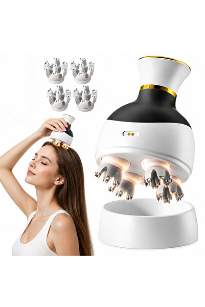 Velixo Dispozitiv de masaj pentru scalp, 3 moduri de masaj, capete din silico...