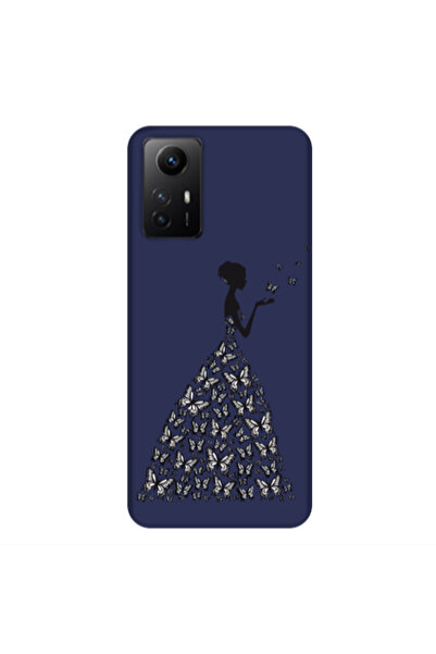 Other Xiaomi Redmi Note 12s Butterfly Girl Dark blue Colored Silicone TPU Θήκη