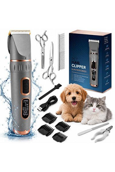 Velixo Animal Grooming Machine, LED, Water Resistant, 4 Combs 3-12mm, 3200mAh...