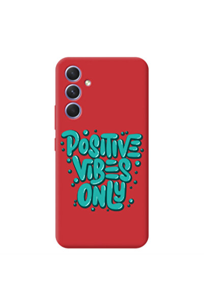 Other Samsung A54 Positive Vibes Only Red Colored Silicone TPU Θήκη