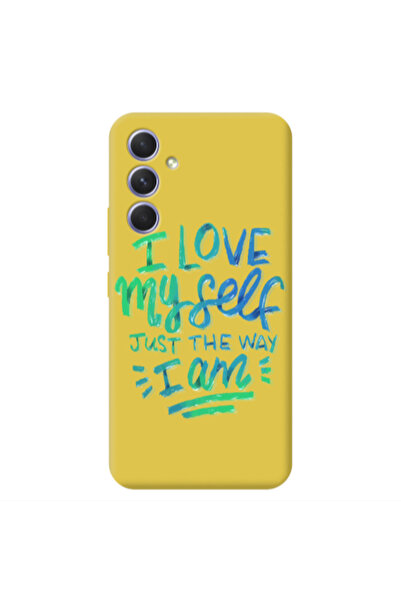 Other Samsung A35 I Love My self Yellow Colored Silicone TPU Θήκη