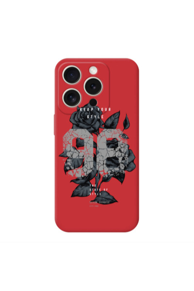 Other Apple Iphone 16 Pro Flower 98 Red Colored Silicone TPU Θήκη