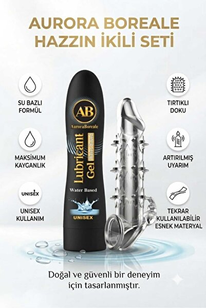 AuroraBoreale 125 ML Sade Su Bazlı Kayganlaştırıcı Tırtıklı Tekrar Kullanılab...
