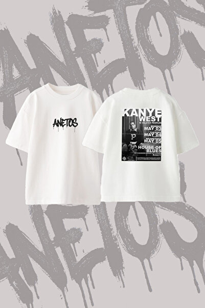 Anetos Kanye West_14 Σχεδιαστικό T-Shirt με στάμπα, μεγάλο μέγεθος, με λαιμόκ...