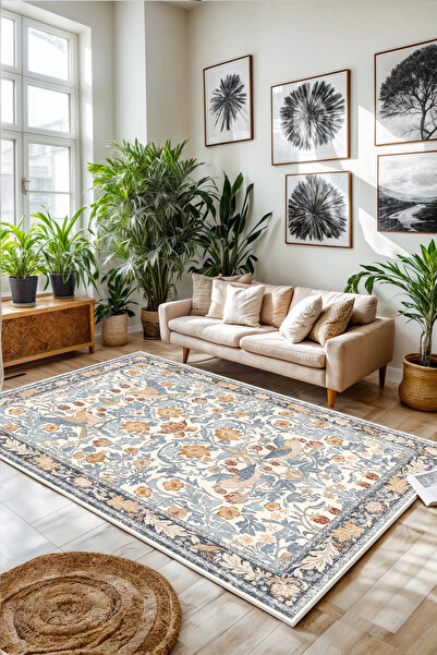 Halise Home Kaymaz Taban Yıkanabilir Kalın Dokulu Halı & Yolluk & Mutfak Halısı