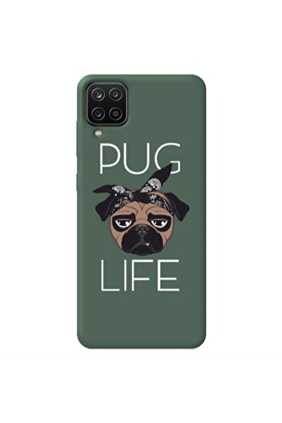 Other Samsung A12 Pug Life Dark Green Colored Silicone TPU Θήκη