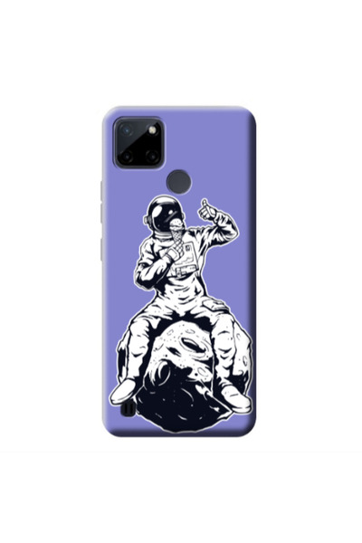 Other Realme C25Y ice cream in space Purple Colored Silicone TPU Θήκη