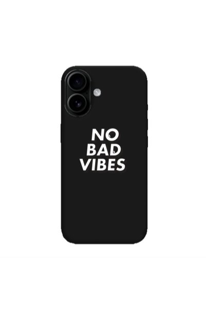 Other Apple Iphone 16 No bad vibes Black Colored Silicone TPU Θήκη