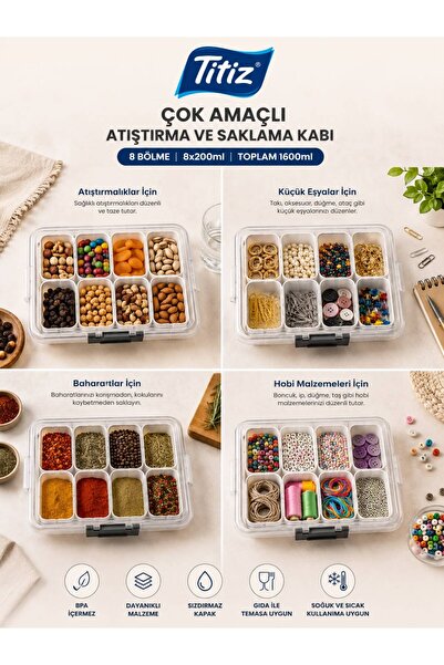 Titiz Plastik Atıştırma ve Saklama Kabı