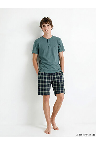 LC Waikiki Vizyon New Season Standard Fit Men's Shorts Pajama Set