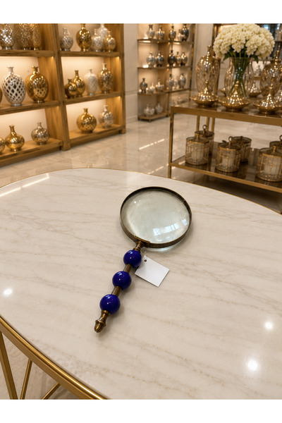 Generic Brand Esterhomedecor Night Blue Beaded Magnifying Glass 24cm