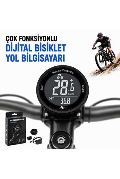 MultiZone Bisiklet Yol Bilgisayarı Dijital Kablolu LCD Çok Fonksiyonlu Suya D...