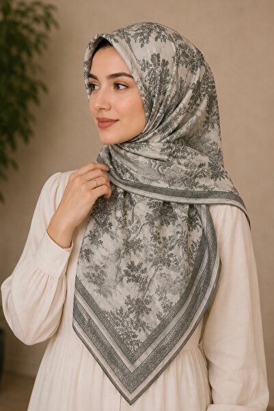 İmajButik Gray Levidor Cotton Soft Scarf