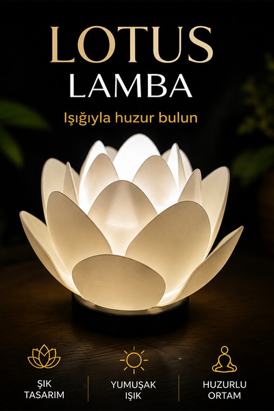 İBERİALHOME Lotus Dekoratif Led Obje | LED Mumluk Biblo | Modern Ev Dekorasyo...