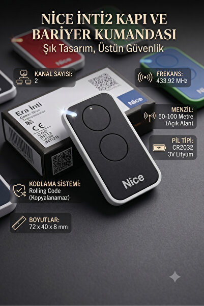 NİCE Era Inti2 Orijinal Garaj, Bariyer ve Kapı Kumandası - 2 Kanallı 433.92 M...