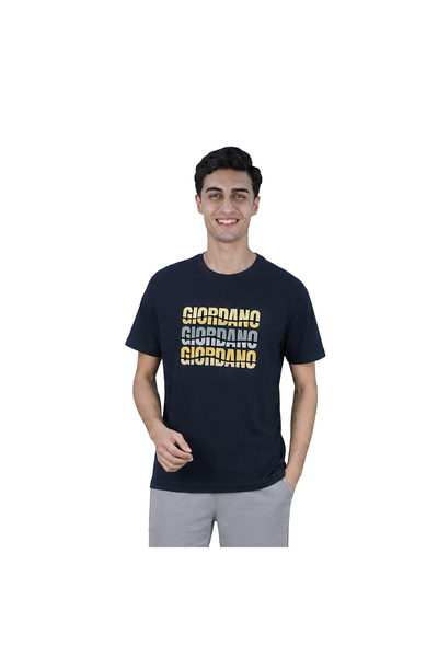 Giordano Men Slim Branding Logo Graphic Cotton Tee