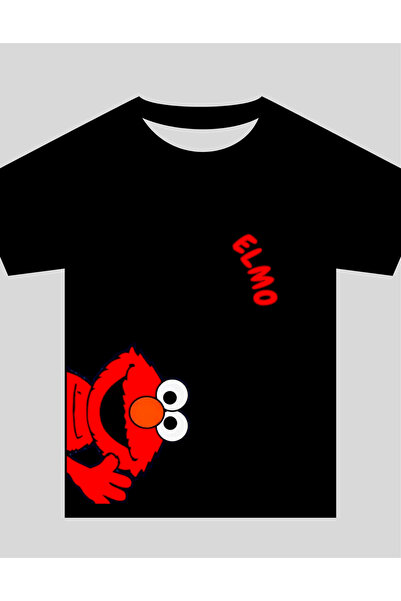 TİMİSİVA Children's Printed Crew Neck Short Sleeve Black T-Shirt