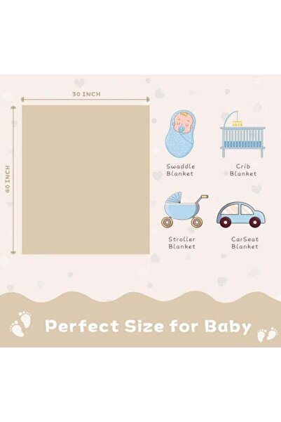 Generic Fleece Baby Blanket Heart Checkered, Ultra Soft Cozy Baby Blankets for Girls Boys, Fluffy Infant Toddler Newborn Receiving Gifts for Crib Stroller 75X100CM (Khaki)