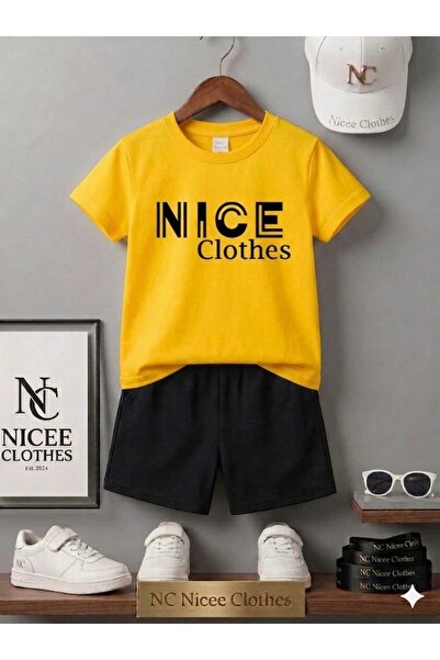 NC Nicee Clothes Summer Children's T-Shirt Shorts Unisex (Thin Printed)