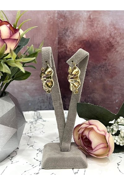 XUPING JEWELRY أقراط نسائية ذهبية اللون بتصميم مموج - تصميم ملتوي (3x3 سم)