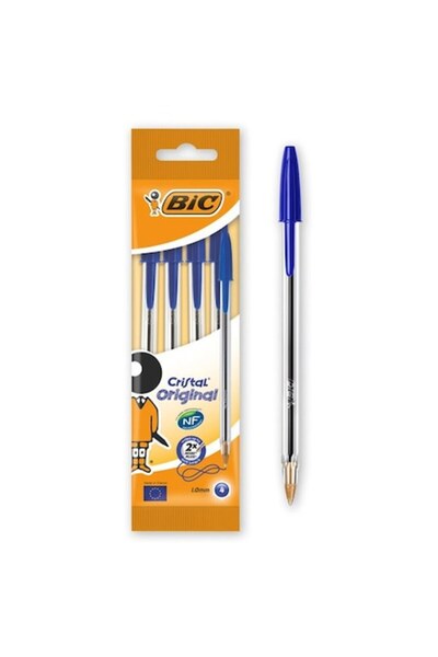Bic Σετ Στυλό Διαρκείας Κρυστάλλινο Μπλε 4 τεμαχίων Βάργκας