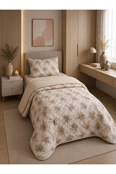 LilaMOON Colorful Single Patterned Quilted Pique Bedspread Set (Pique+Pillowc...
