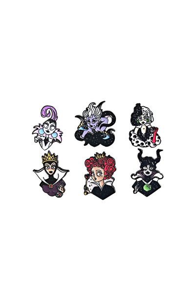Choice 6pcs Queen Pins 6pcs Fairy Tale Story Enamel Pins Set Ainme Queen Meta...