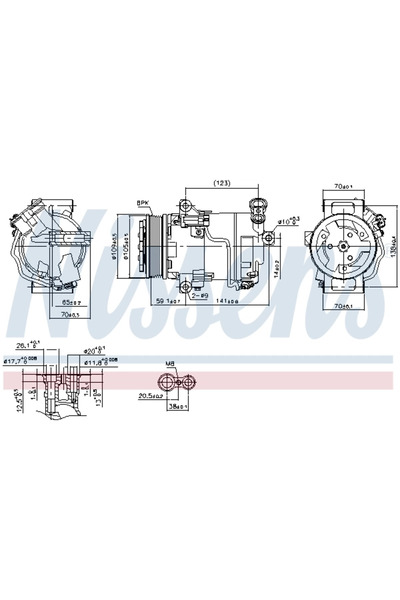 Nissens Compresor Aer Conditionat Clima OPEL ASTRA H/ASTRA H GTC/ASTRA H Twin...