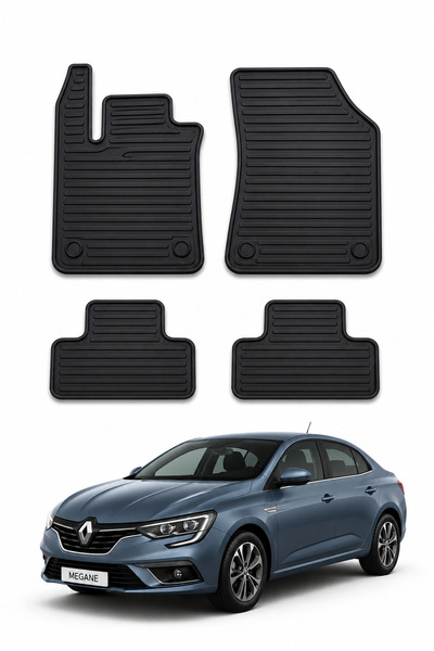 Black Gold Renault Megane 4 Sedan Araca Özel 2D Kauçuk Oto Paspas Seti 4 Parç...