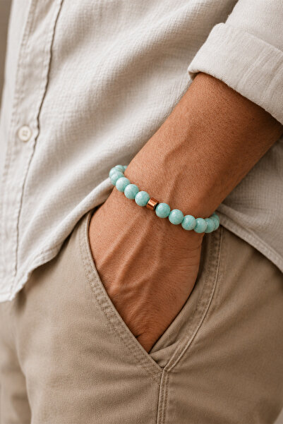 Orenda Design Amazonite Men's Bracelet |   Clarity & Balance |   Natural Stone