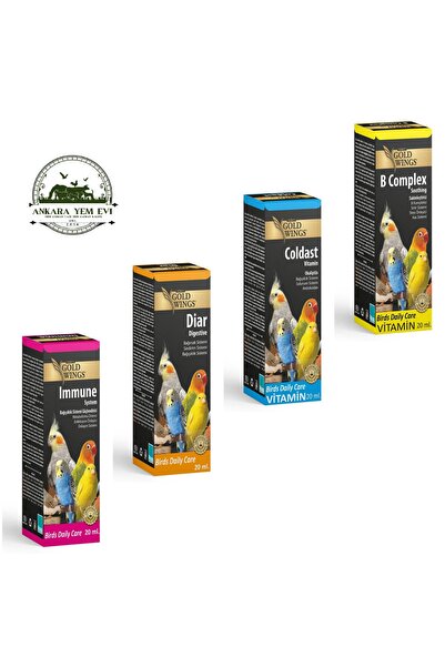 Gold Wings Premium Kuş Vitamini 4'lü Set